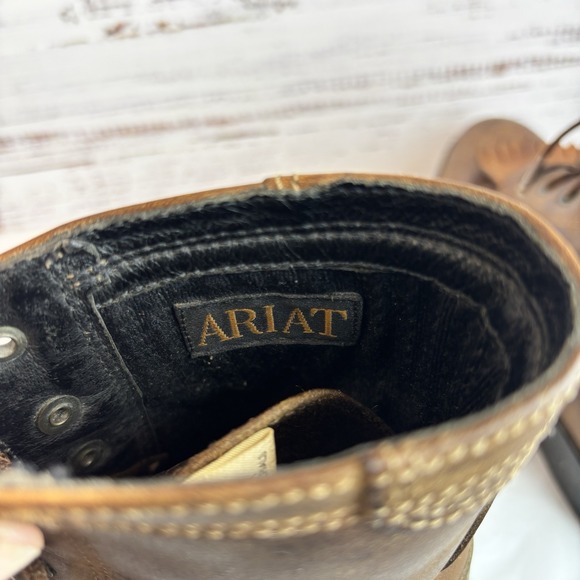 Ariat Heritage Lacer Boots 7.5 Distressed Brown Leather Kiltie Equestrian Barn - Picture 10 of 16